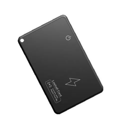MFI FindMy AirTag compatible GPS tracking card with keychain in black