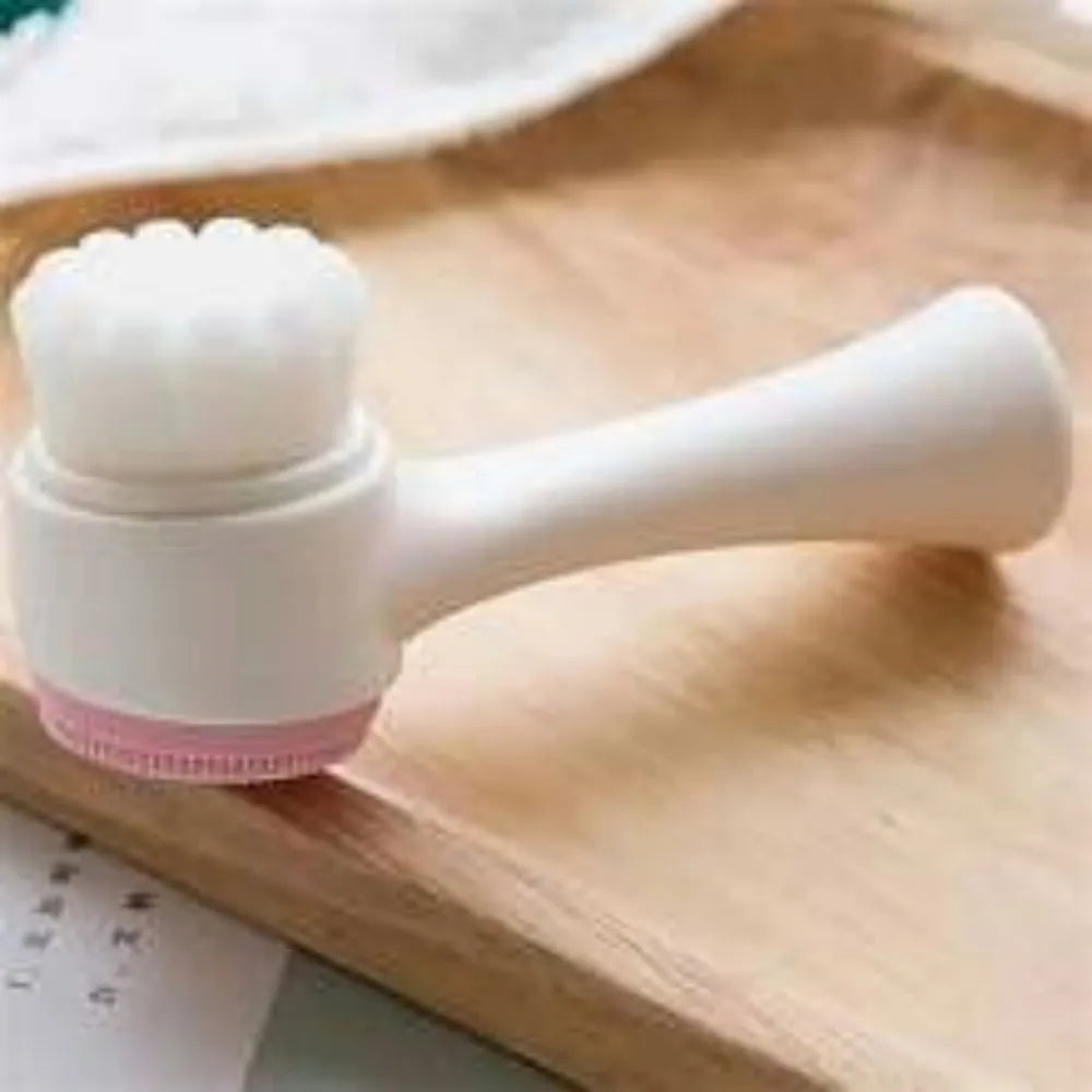 Blue nylon pet paw brush with PP handle for gentle dog and cat grooming.