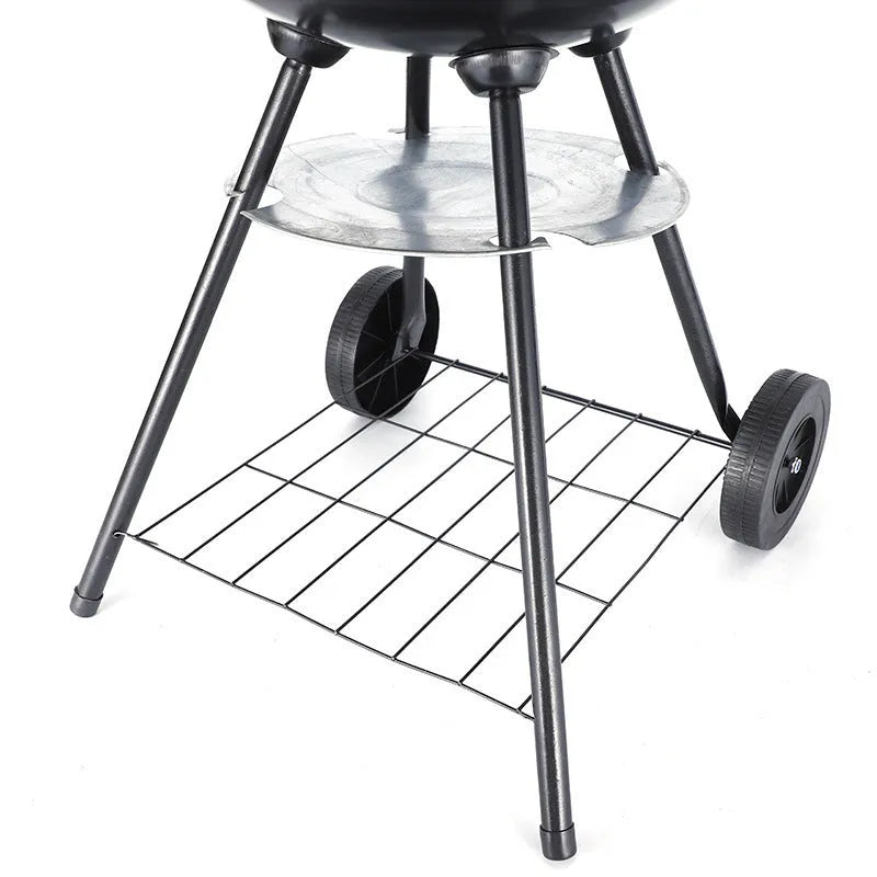 Portable iron barbecue oven with 14-inch apple stove cooking surface