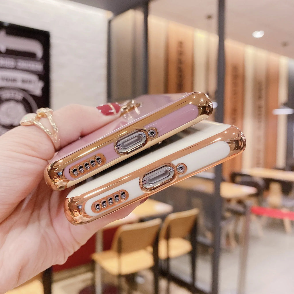 Huawei phone case with ring bracket in multiple colours including black, green, mint green, purple and white