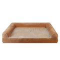 Square cloth dog bed with sponge foam padding in blue colour