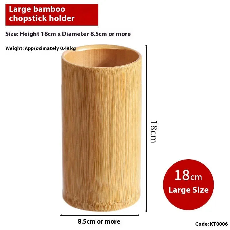 Bamboo chopsticks holder showing ten design variants with dimensions from 12x8cm to 18x9cm