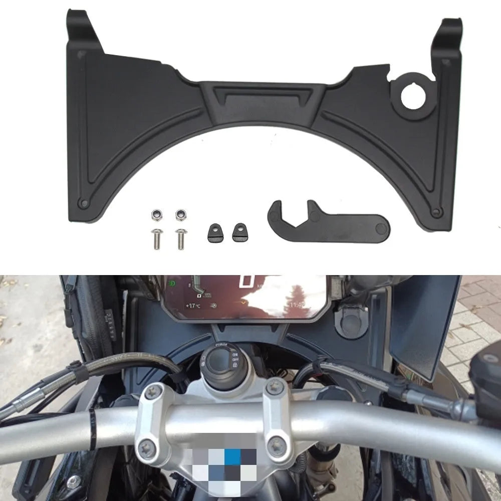 Black motorcycle cockpit fairing accessory for BMW R1250GS and R1200GS LC models.