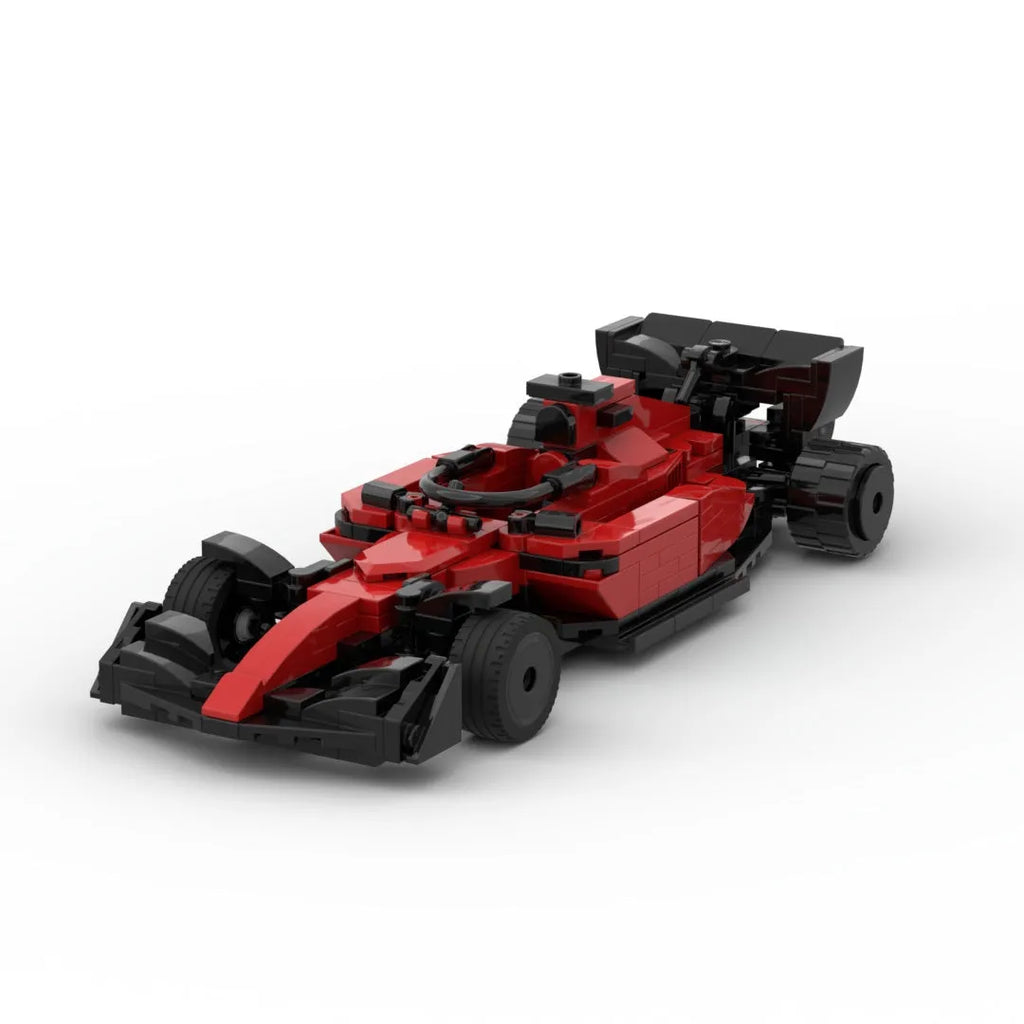 Red Formula F1 traffic jam racing building blocks mosaic kit for adults and teens age 14 plus