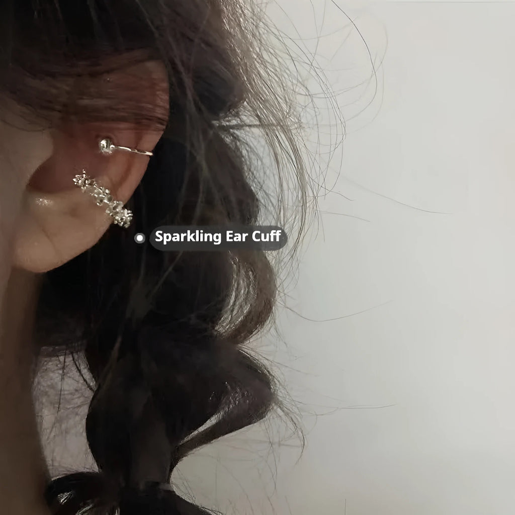 Geometric irregular frosty style alloy ear clip earrings for women.