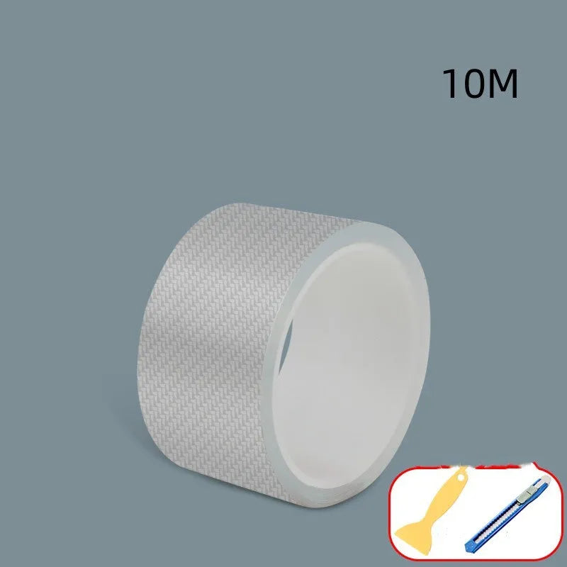 Carbon fibre grain transparent automobile anti-collision strip roll with application tools