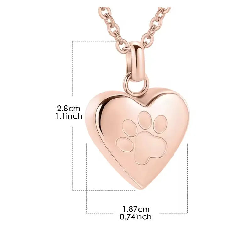 Openable heart-shaped titanium steel casket necklace on a chain in silver finish.