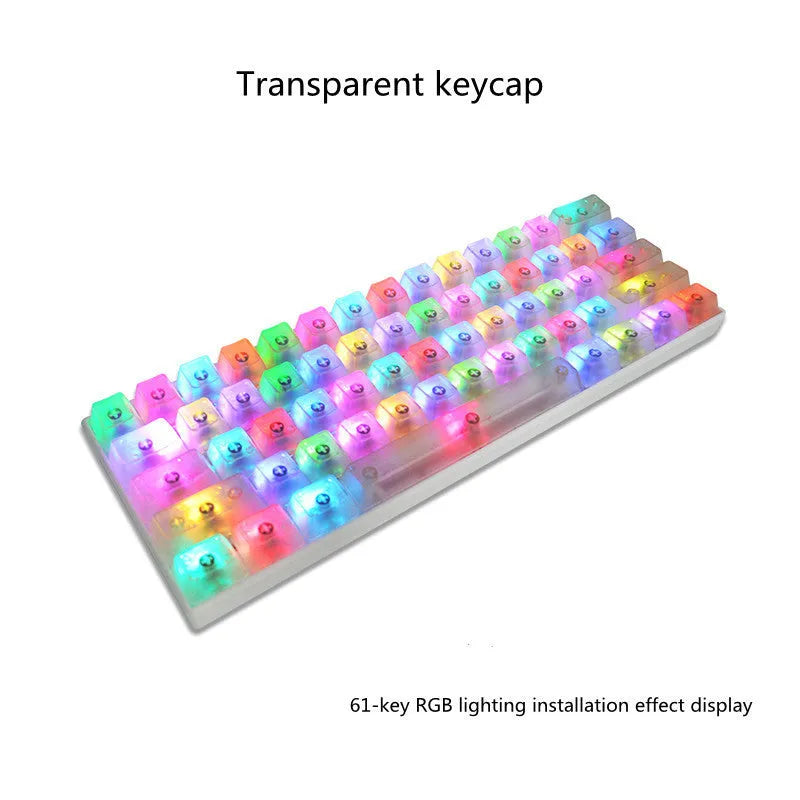 Set of 104 transparent PBT plastic keycaps for mechanical keyboards in various translucent colours