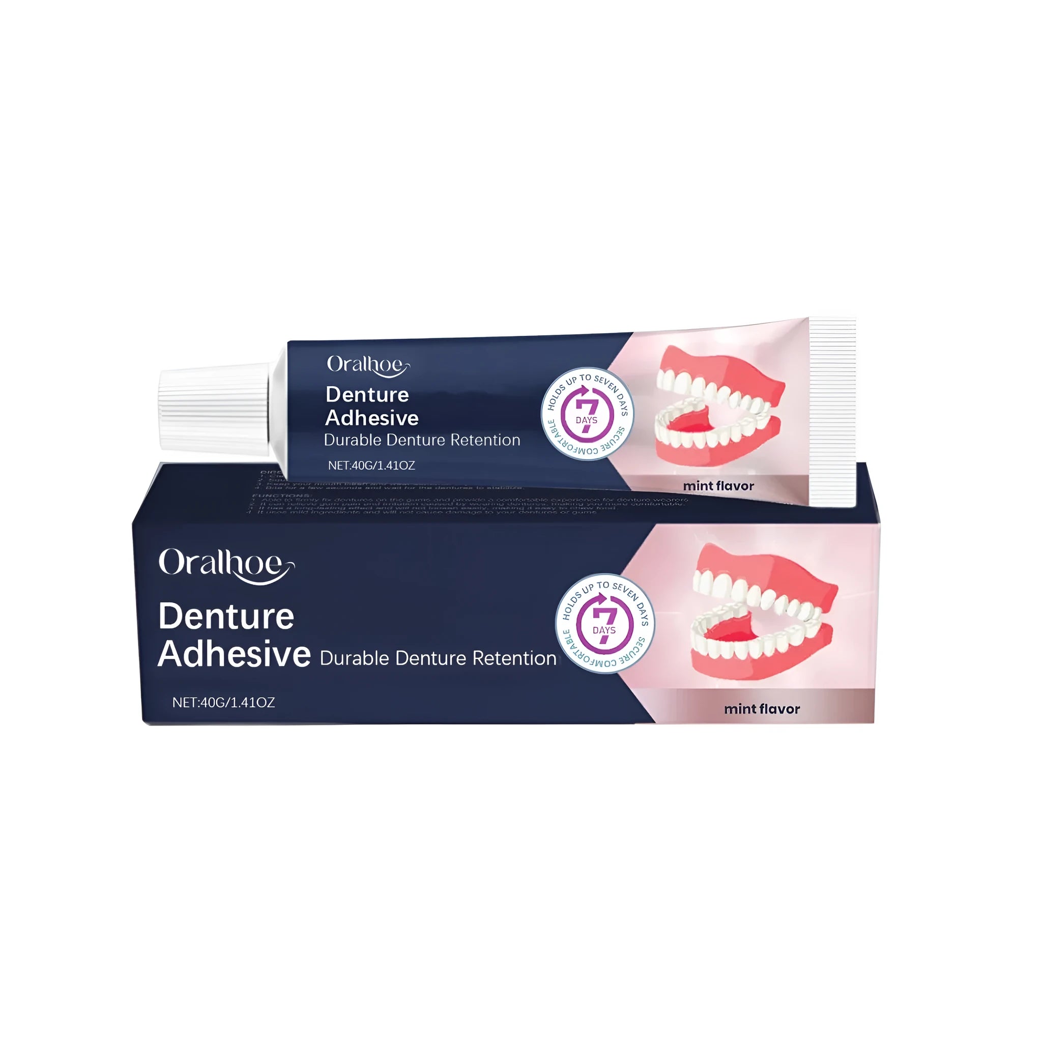 40g tube of menthol flavoured denture fixing adhesive cream