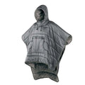 Adult wearable camping cloak sleeping bag showing grey and army green colour options