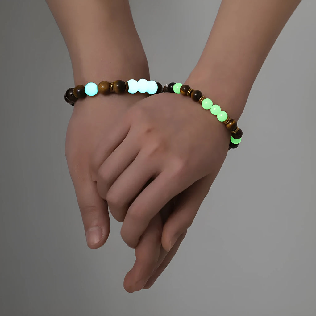 Amber geometric couple bracelets with simple design for matching partner jewellery