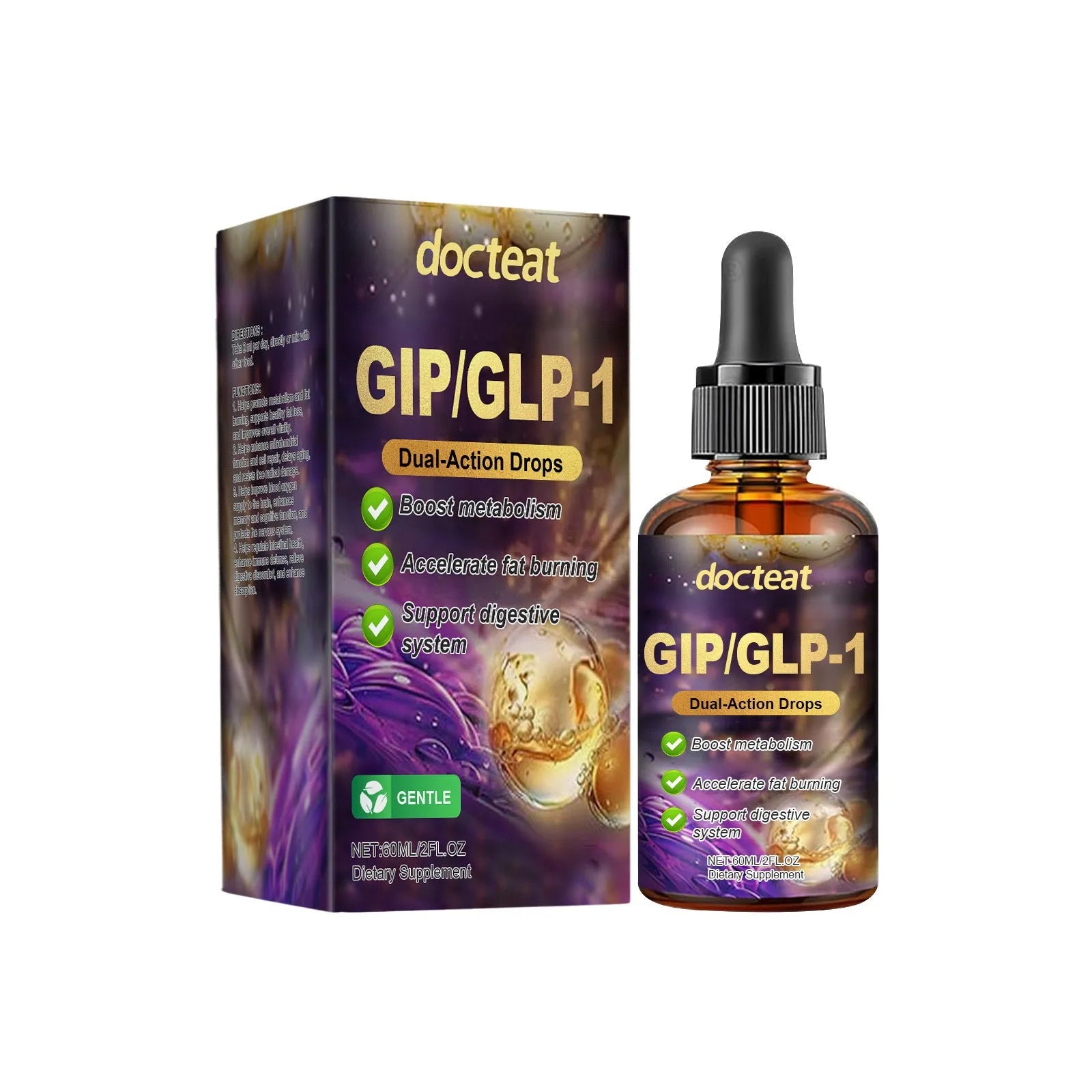 60ml balance relieving discomfort supplement drops bottle with dropper applicator