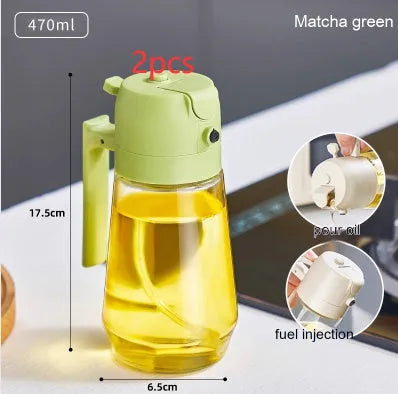 470ml glass olive oil sprayer dispenser with ergonomic handle in four colour options