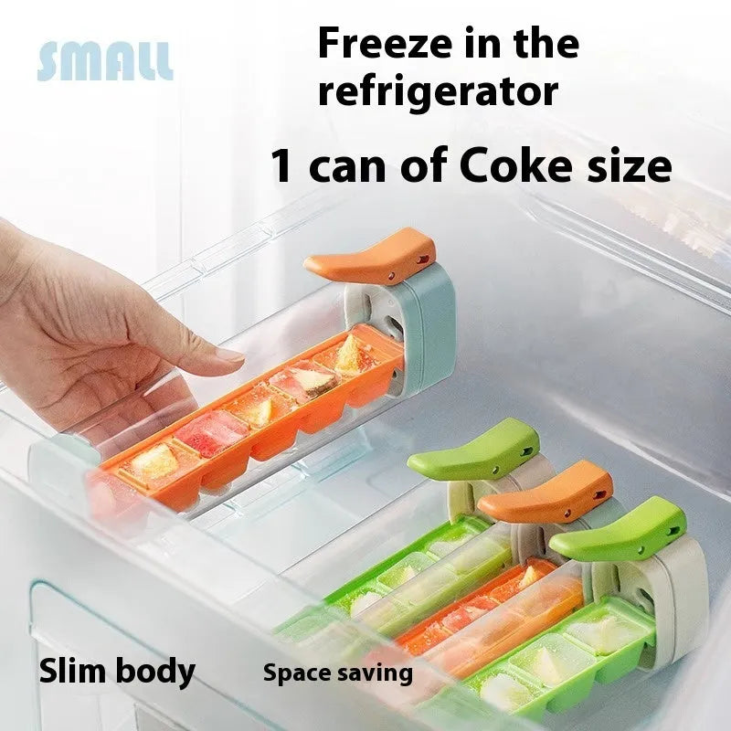 BPA-free ice cube tray with one-touch release in Maldives blue and pearl white colours