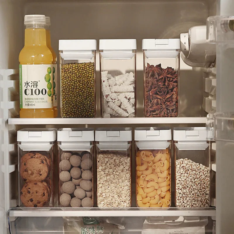 Transparent white plastic storage tank for whole grains with 400ml capacity