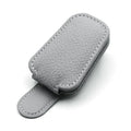 PU leather car sunglasses clip holder attached to a car sun visor