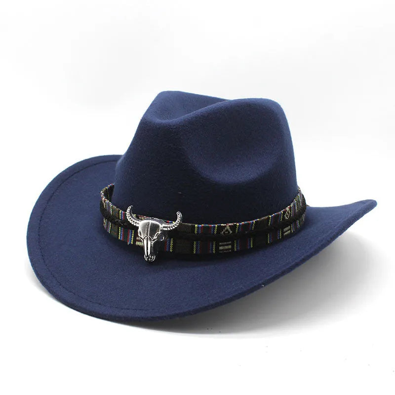 Western cowboy hat with bell crown in multiple colour options, size M fitting 56-58cm head circumference