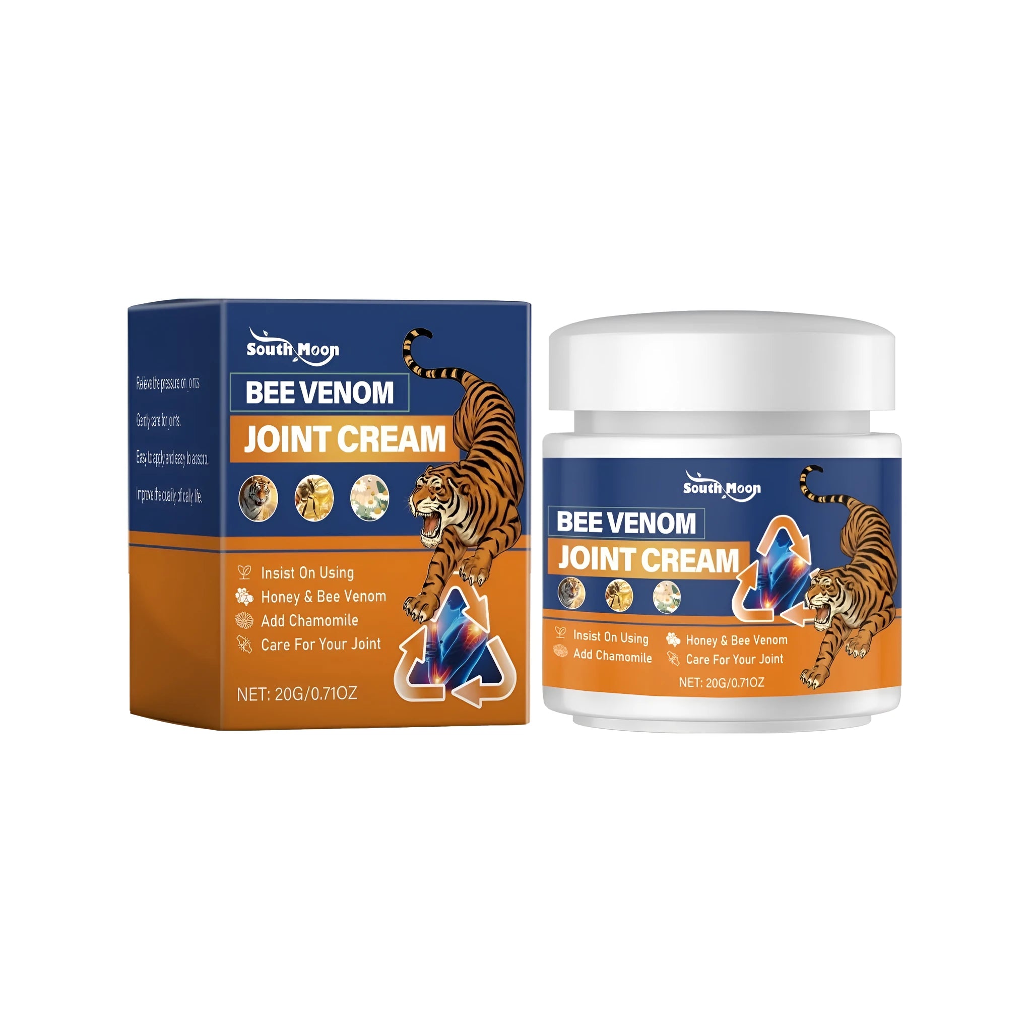 20g jar of Joint Repair Care Cream with bee venom, honey and chamomile.