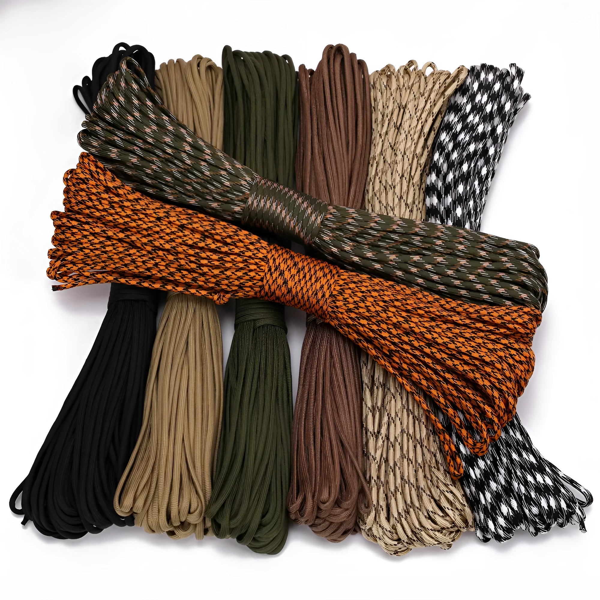 7 core paracord umbrella rope 4mm diameter 31m bundle in army green camouflage colour