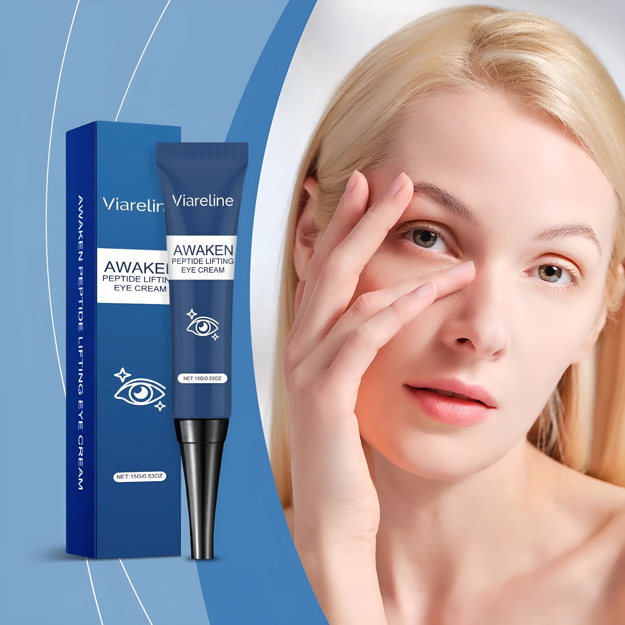 Viareline collagen firming eye cream in 15g tube for skin around eyes