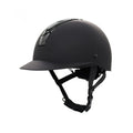 Super light equestrian riding helmet in bright black colour with ABS EPS construction