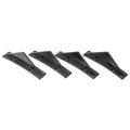 Set of four universal triangle rear spoilers for cars in bright black and carbon fibre finishes