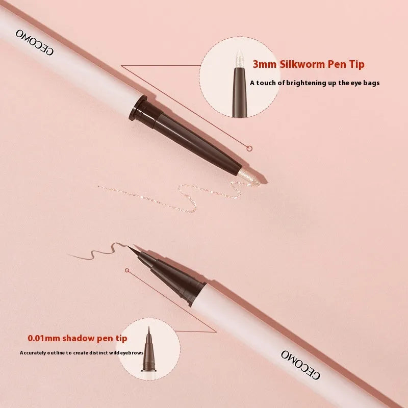 Stereoscopic Star Eyes Double Headed Silkworm Pen liquid eyeliner in pearlescent shades.