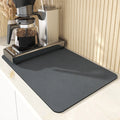 Super absorbent kitchen countertop drain pad mat with black PU leather surface