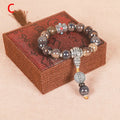 Men's ceramic bead bracelet with gradient coloured glaze beads approximately 13mm diameter, Yonghe blessing crafts
