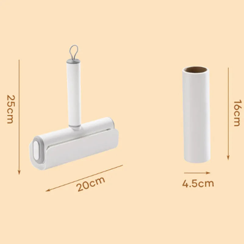 Pet lint remover roller tool with tearable paper sheets for cat hair removal from floors