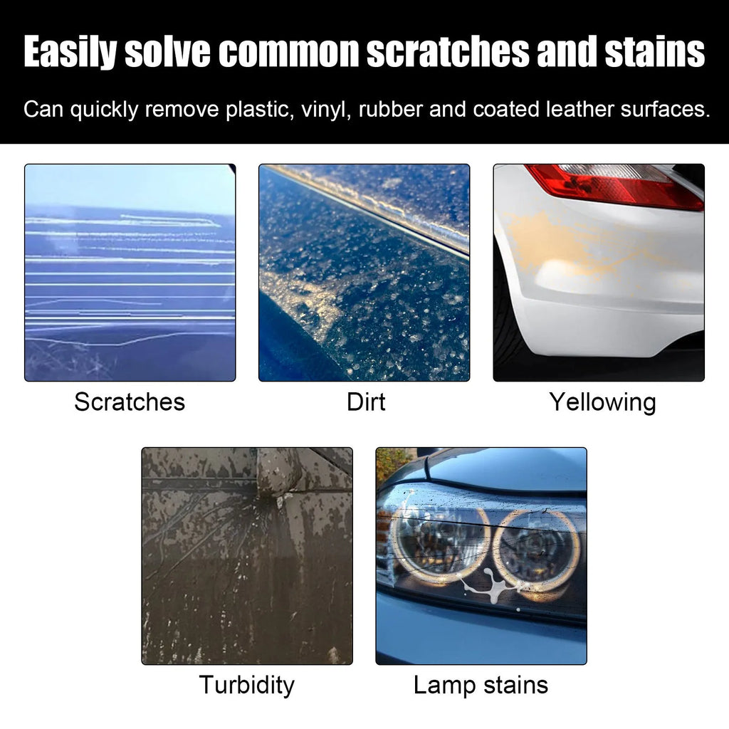 Car scratch repair cream tube and sponge for automotive paint restoration