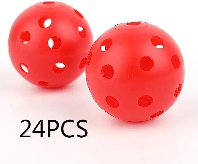 Multi-colour golf practice balls set with 26-hole putting cup in red orange blue green white yellow