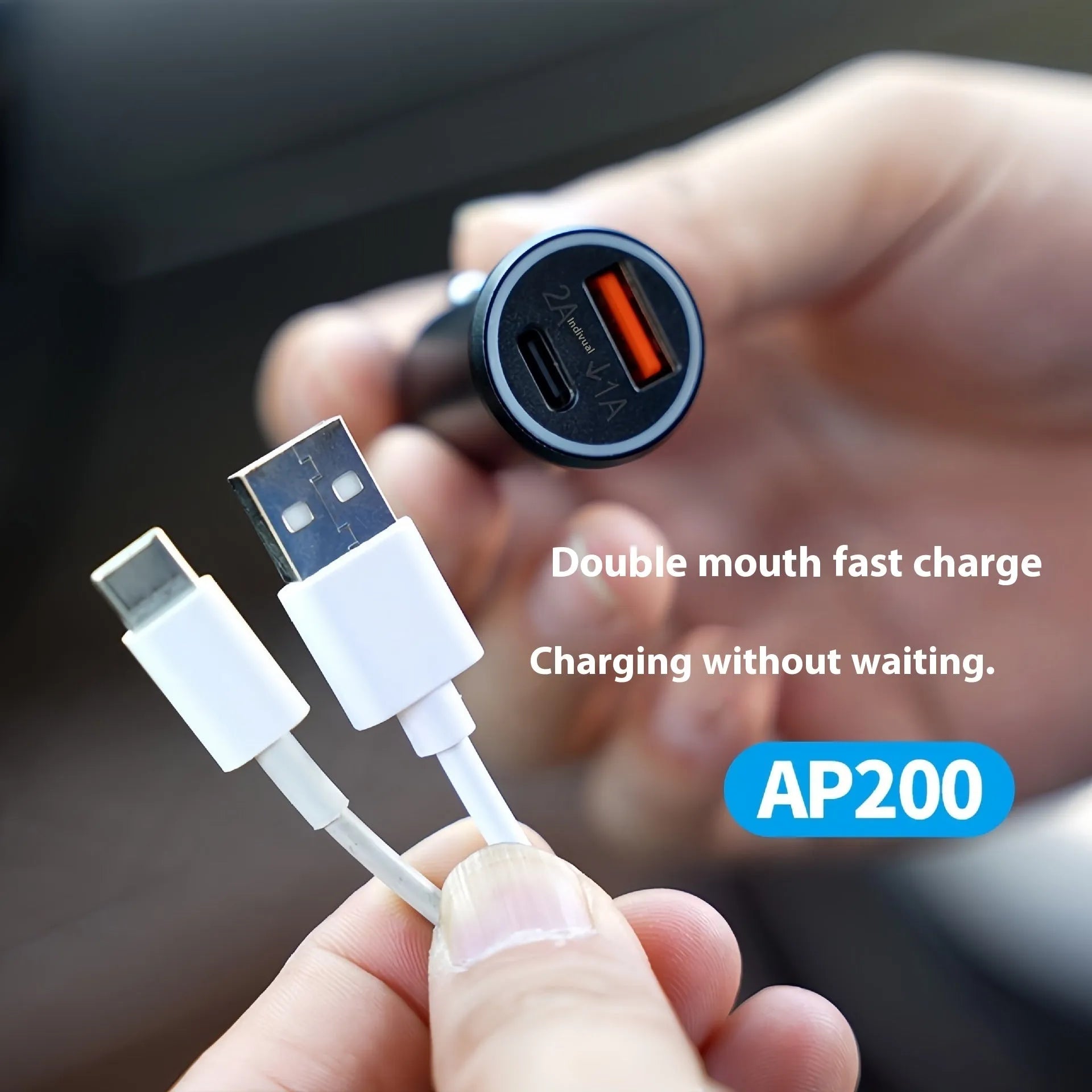 Black ABS plastic GPS car charger locator for 12V socket vehicle tracking.