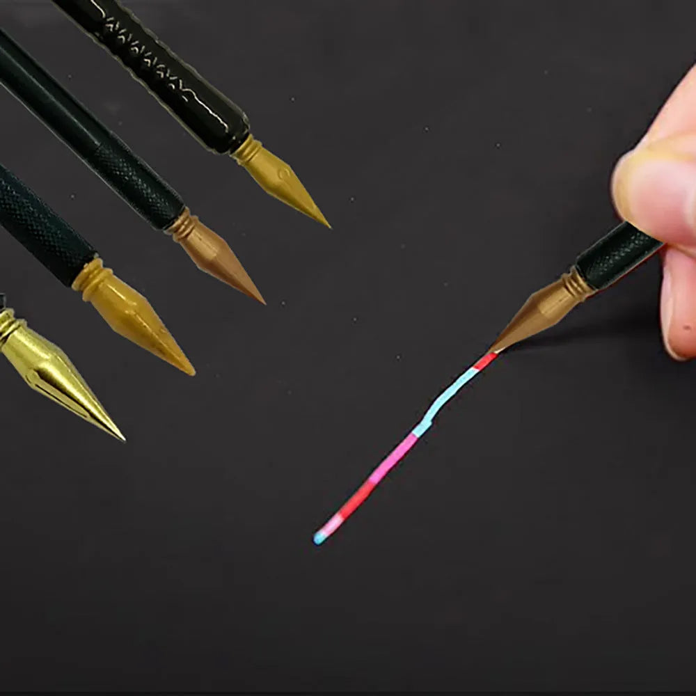 Scratch art pen tool with brush-style tip for children's creative scratch art projects
