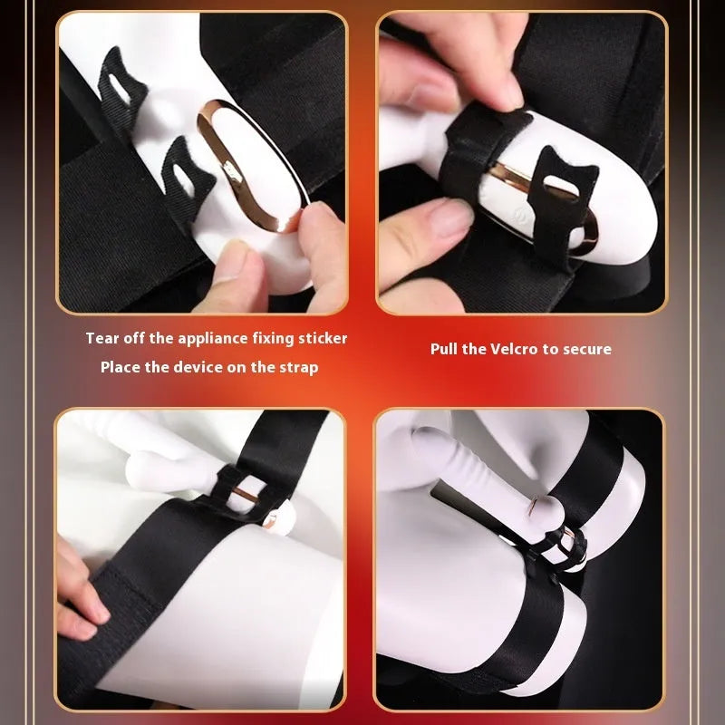 Black knitted belt strap for adult toy tools accessory
