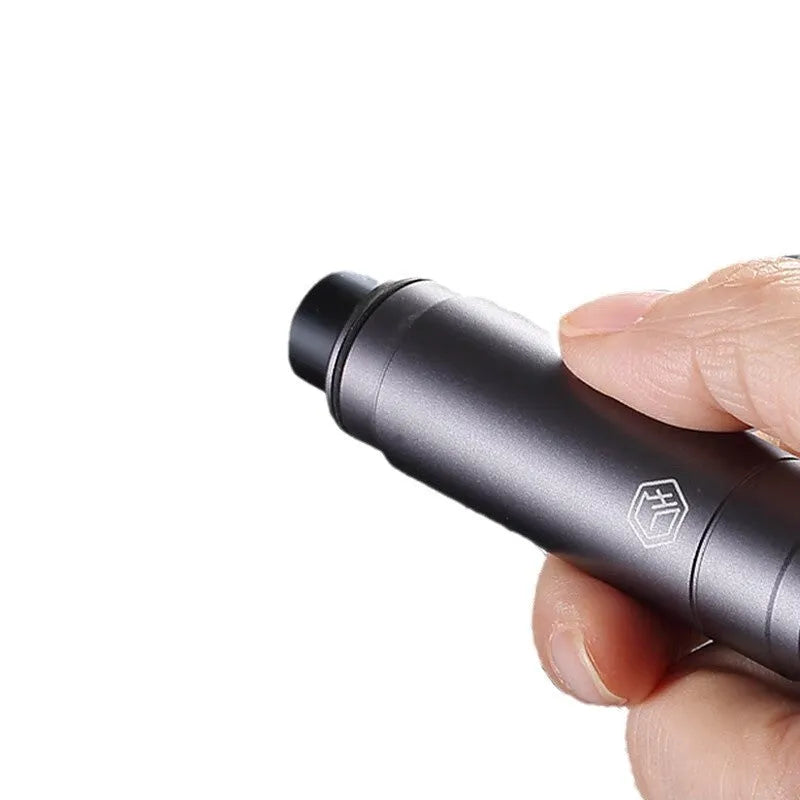 Gun grey aluminium alloy car safety hammer with glass breaking tip and seatbelt cutter