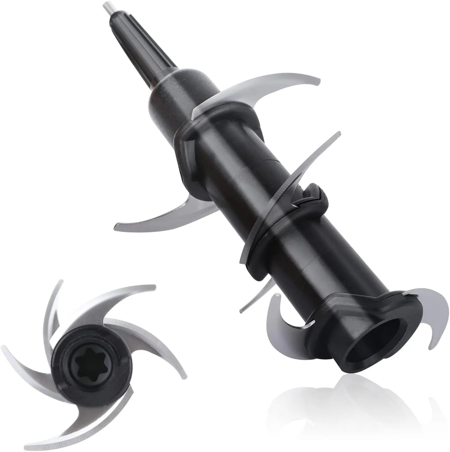 Stainless steel six-stack juicer blade replacement set with knife holder accessory
