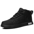 Men's white low-top casual board shoes with front lace-up and round toe design