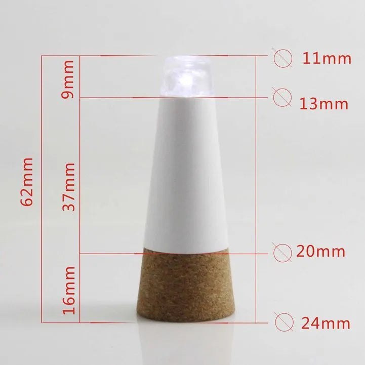 White LED rechargeable luminous bottle cap cork light with plastic shell