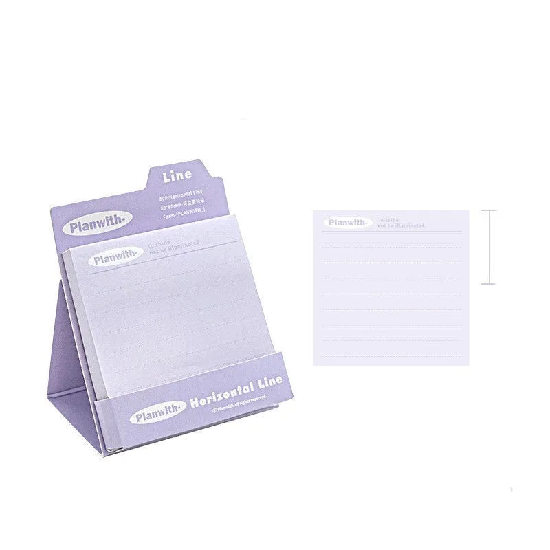 Portable Post-it note standing upright, green blank design, self-adhesive strip, storage use