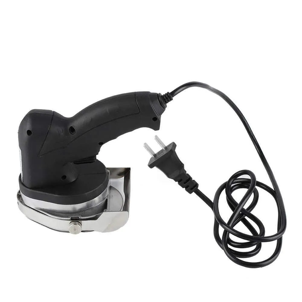 Black KS-100E electric meat cleaver with EU plug for barbecue preparation.