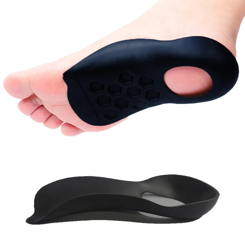 TPR arch support insoles for varus correction in white, black and skin colours