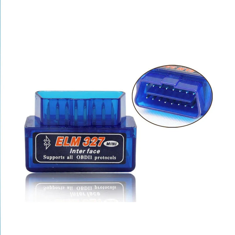 Bluetooth OBD2 auto fault detector and code reader on a car dashboard