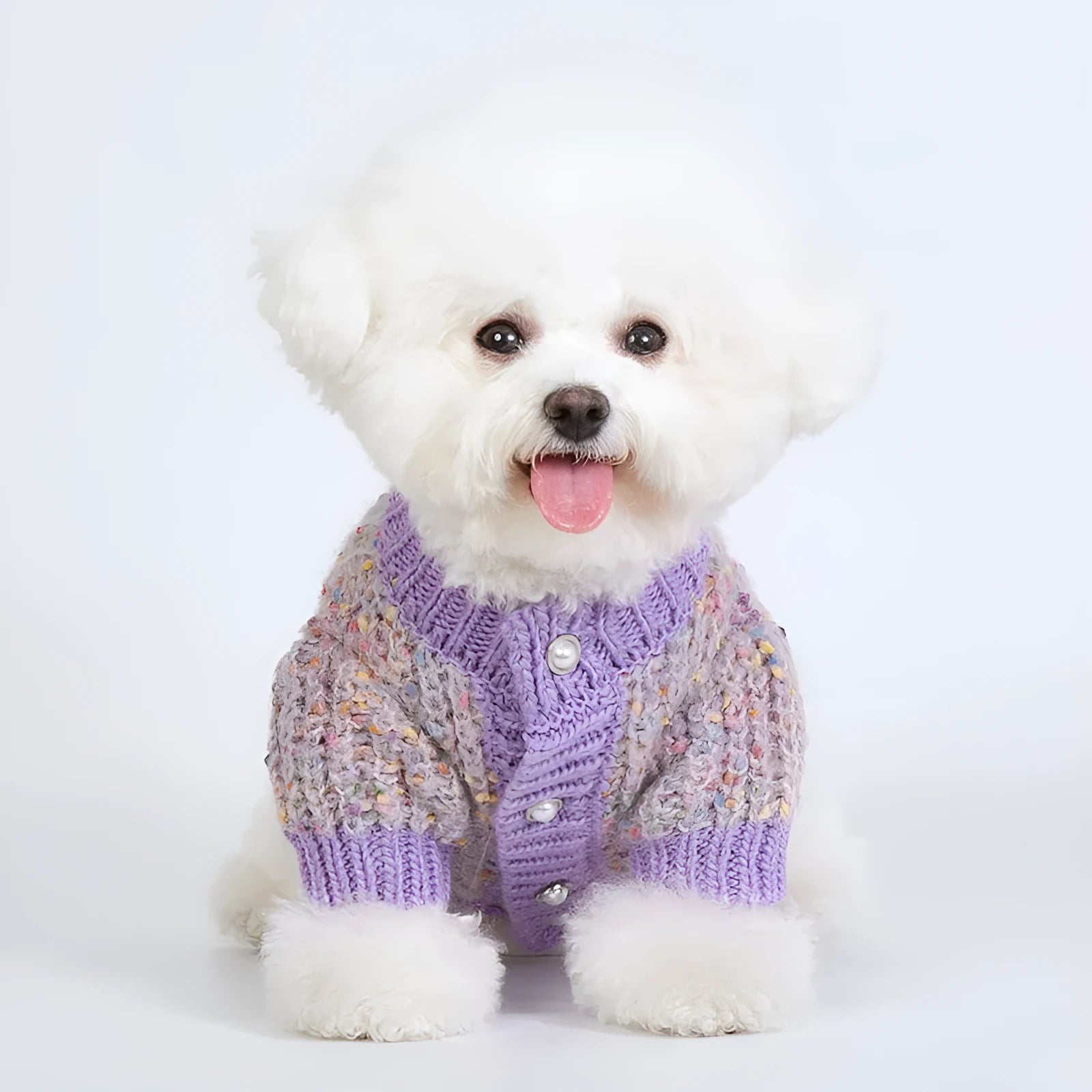 Purple dog cardigan sweater for large breeds in XL and XXL sizes