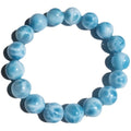 Blue natural bodhi bracelet with crystal sea-pattern stones and pearl accents in Maillard style