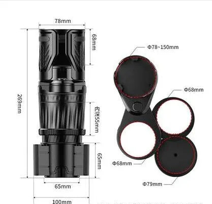 One Point Four adjustable car water cup holder in carbon fibre black showing retractable base.