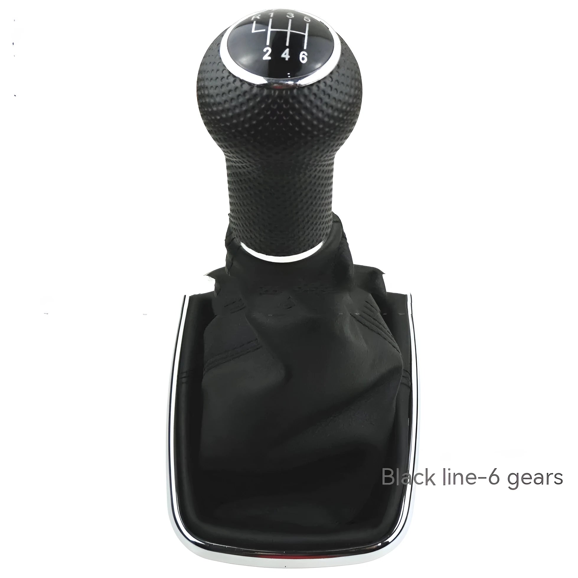 Silver and black 6-speed gear knob replacement handle for Volkswagen Mk4 models