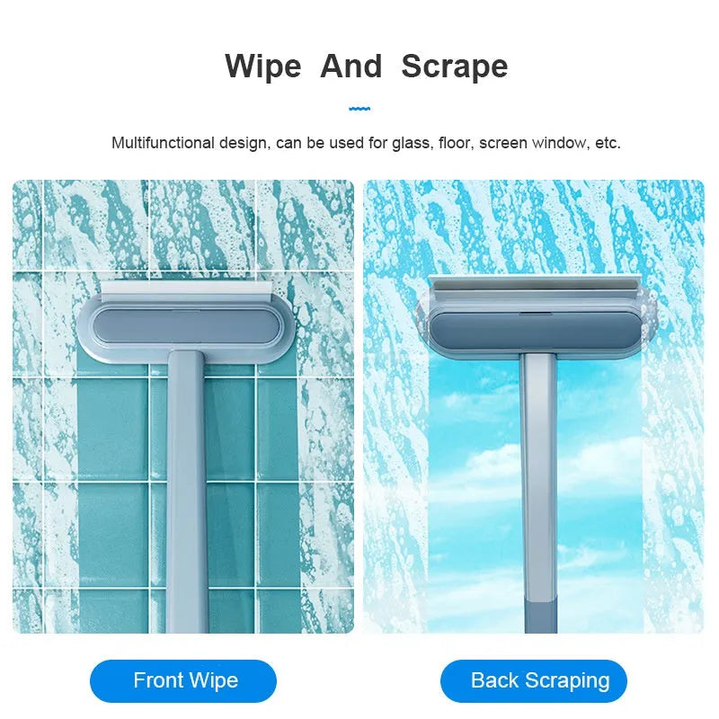 Multifunctional 4-in-1 cleaning brush with flannel head and extension handle for pet hair and screen cleaning.