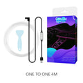 USB car interior LED light strip with wireless controller showing RGB colourful lighting
