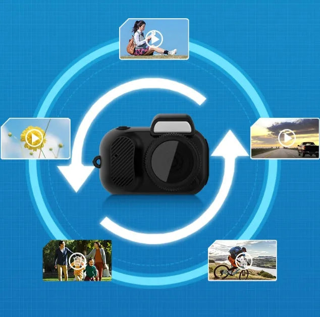 Black Y3000 outdoor sports camera with 0.96-inch display screen for HD video recording